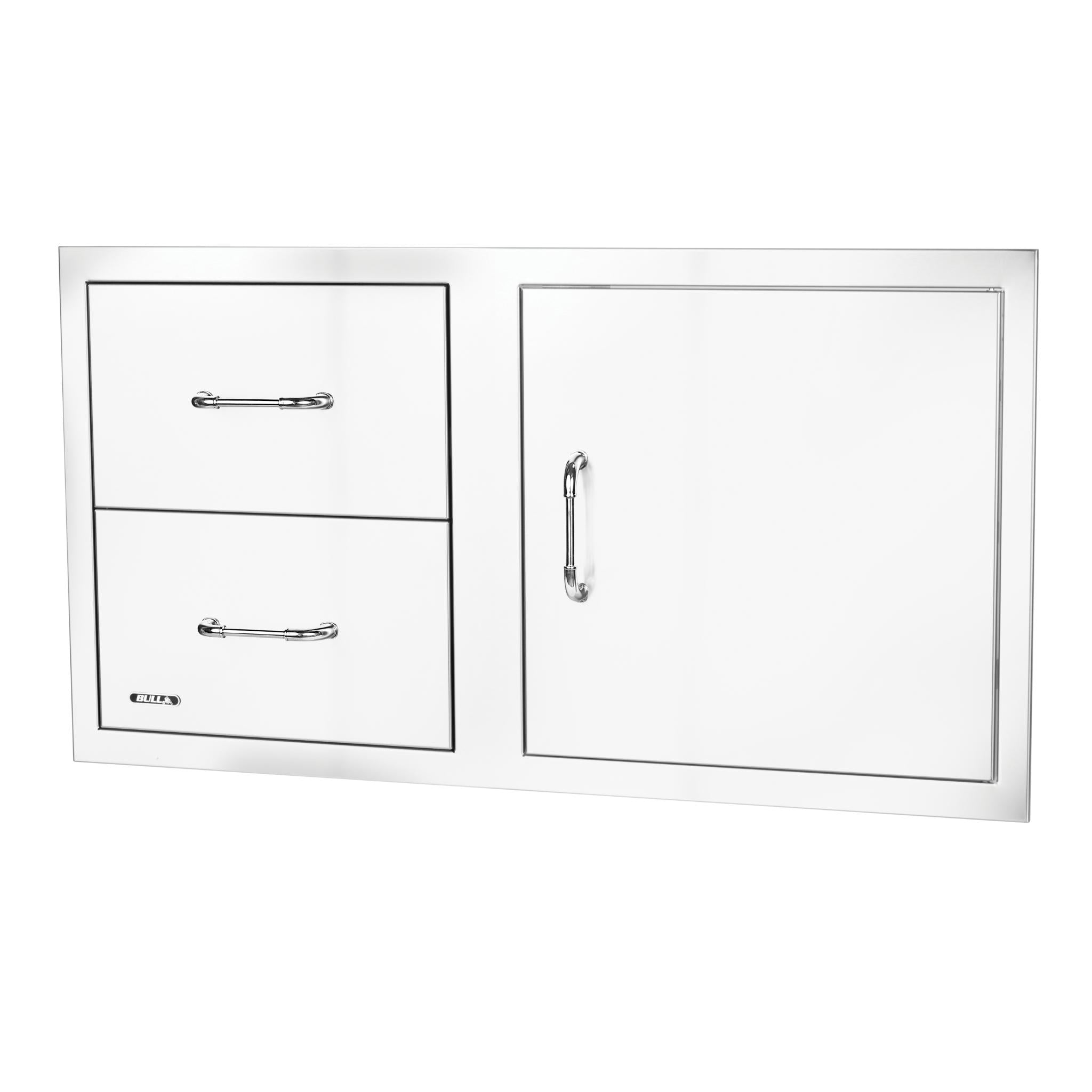 Bull S/S Single Storage Door w/ 2 Drawer Combo w/ Reveal for 30-38" Spaces