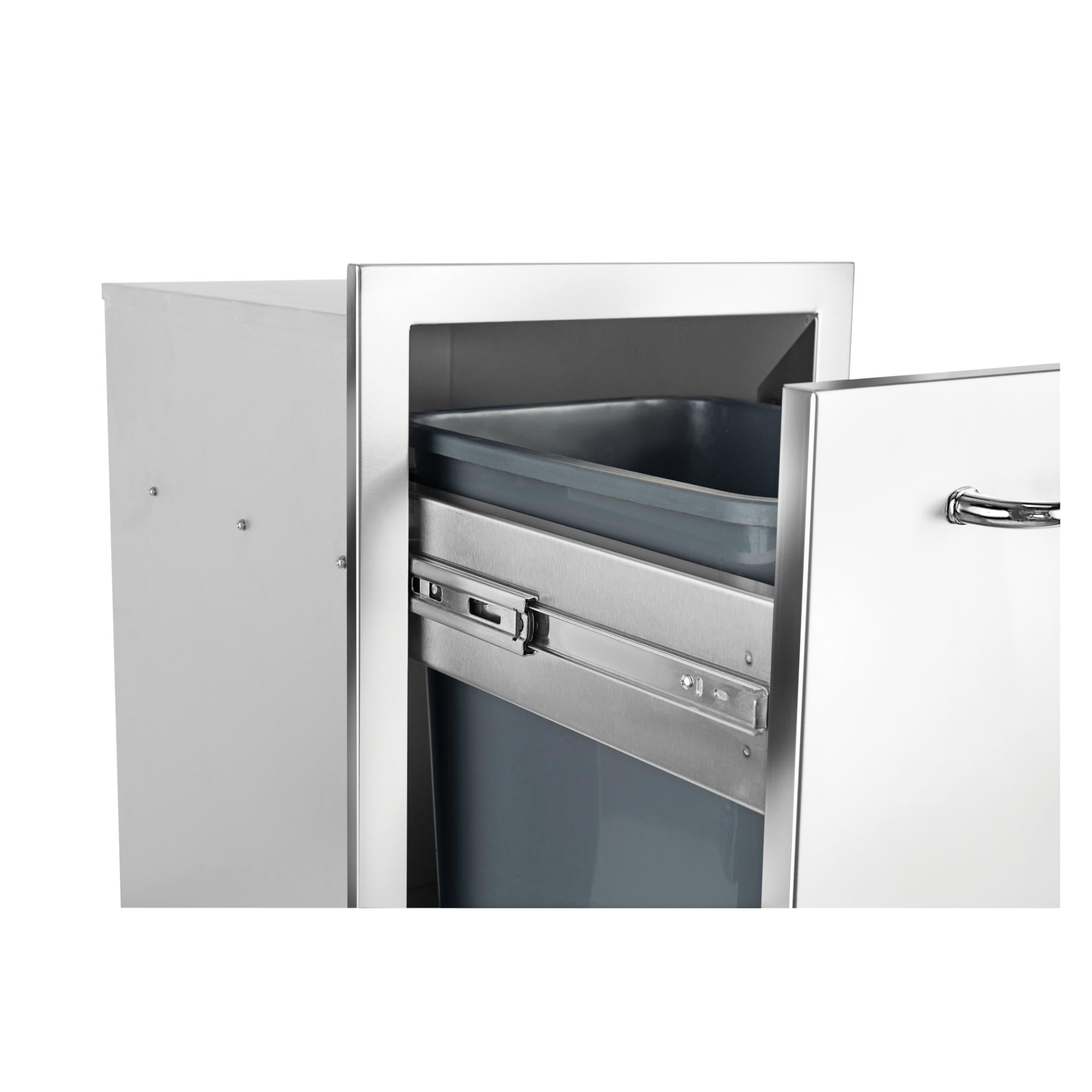 Bull Slim 10 Gallon Trash Drawer With Trash Can w/ Reveal