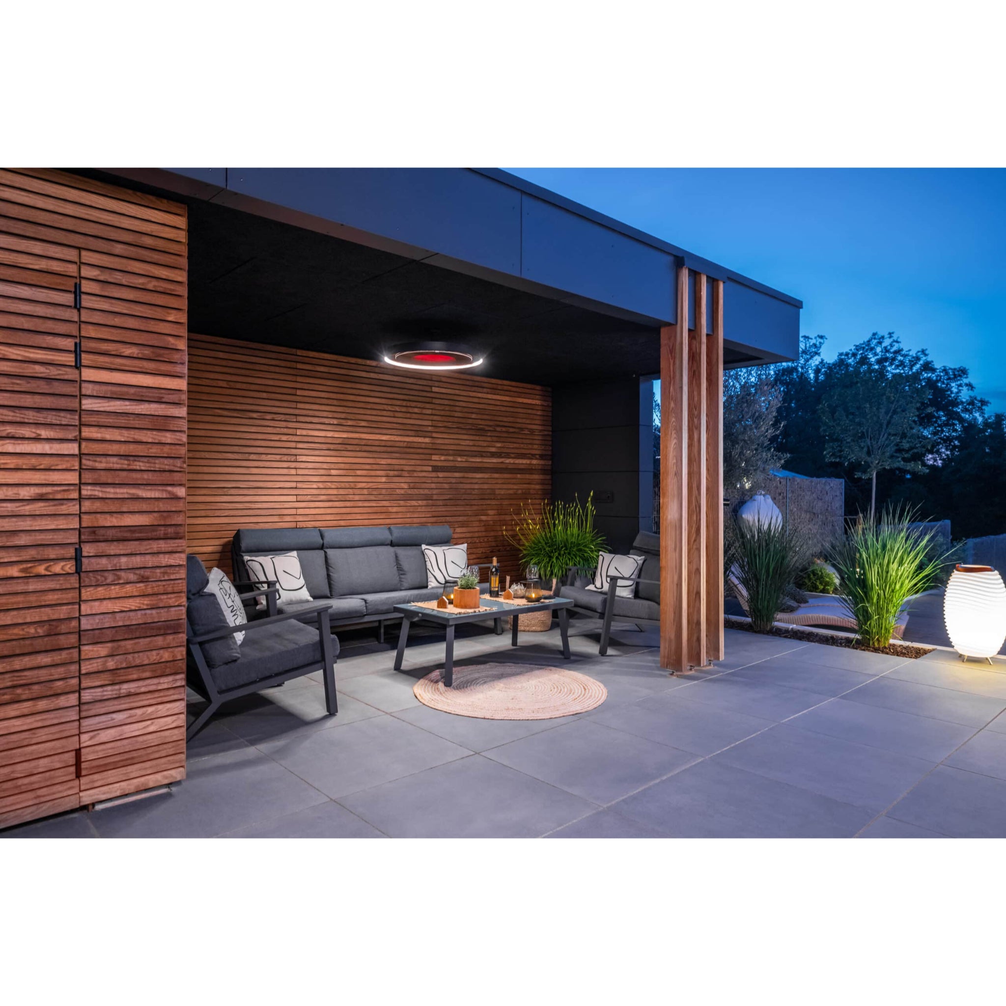 Bromic Eclipse Smart-Heat Electric Pendant Heater with 24″ Curved Ceiling Mount