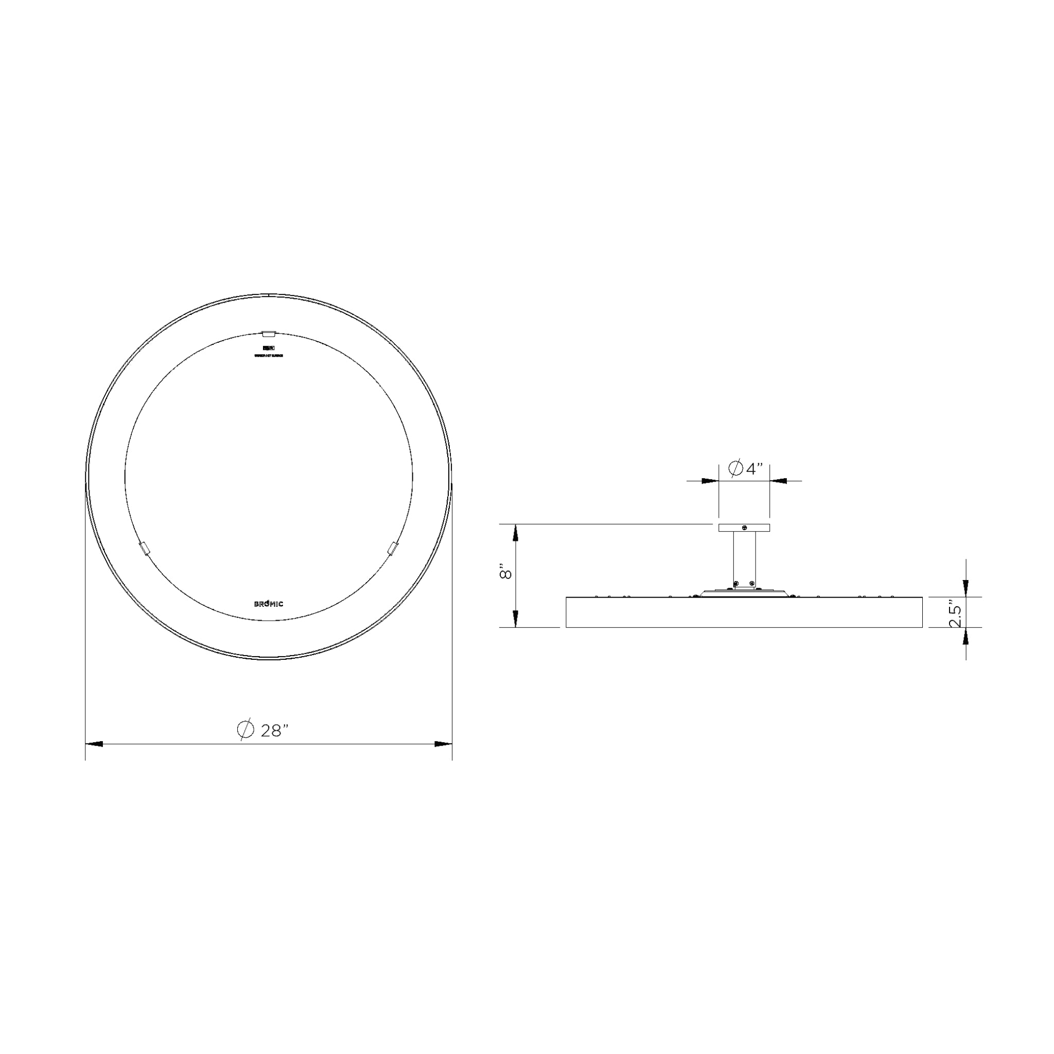 Bromic Eclipse Smart-Heat Electric Heater with Arched Wall Mount