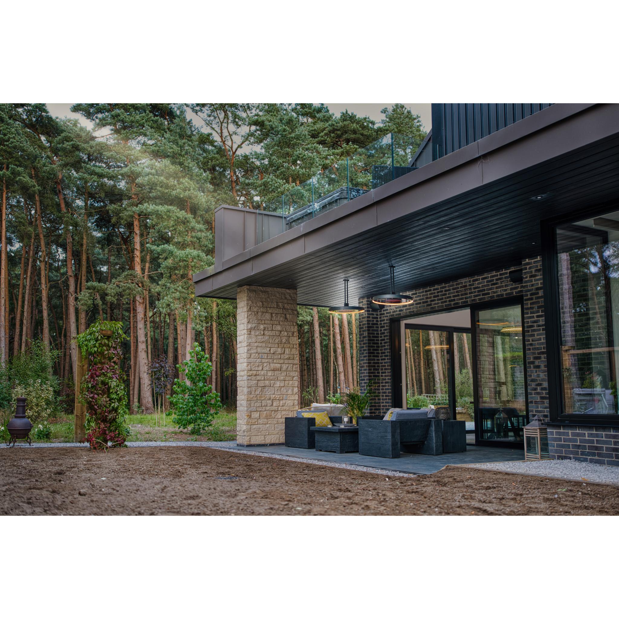 Bromic Eclipse Smart-Heat Electric Pendant Heater with Twin Pole Ceiling Mount