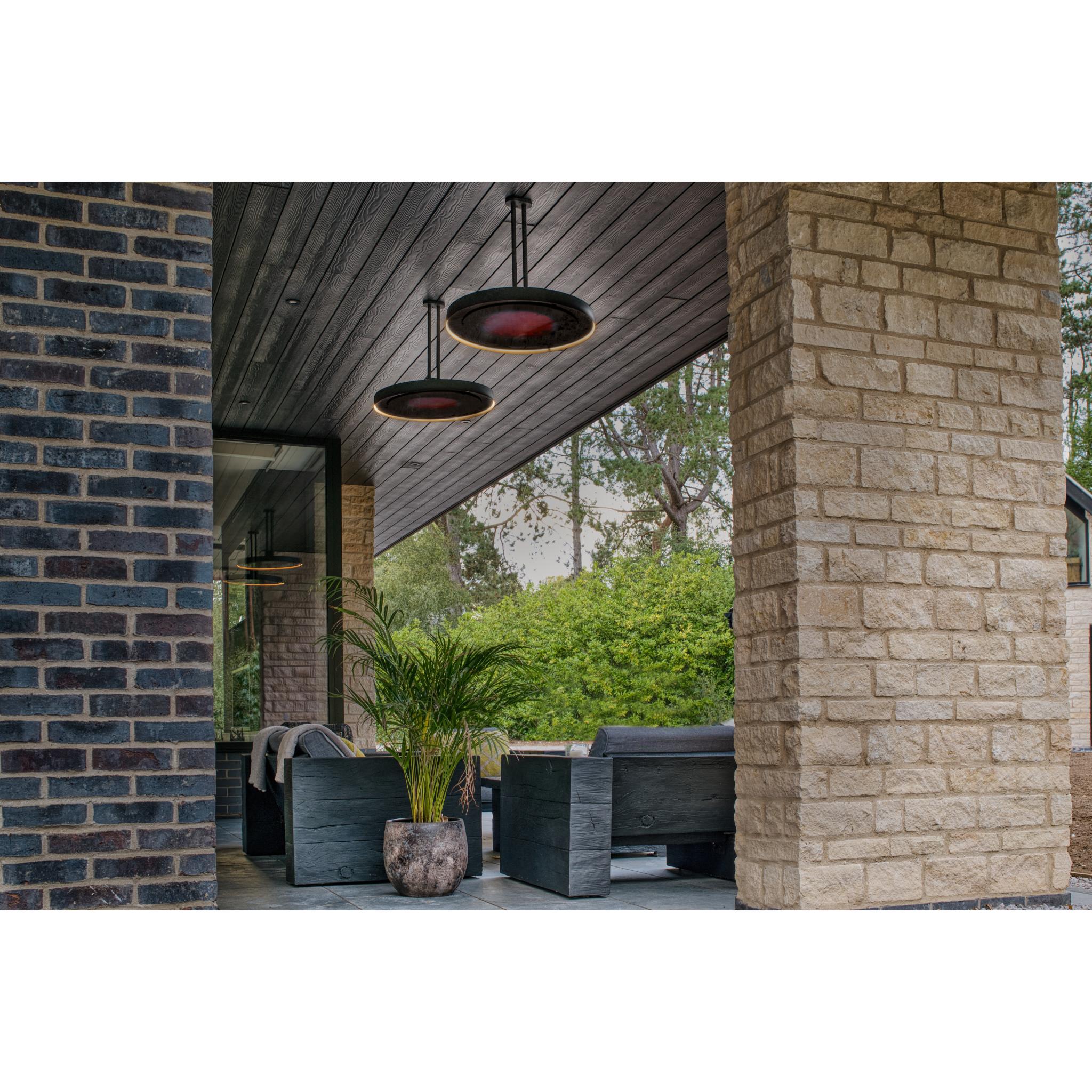 Bromic Eclipse Smart-Heat Electric Pendant Heater with Twin Pole Ceiling Mount