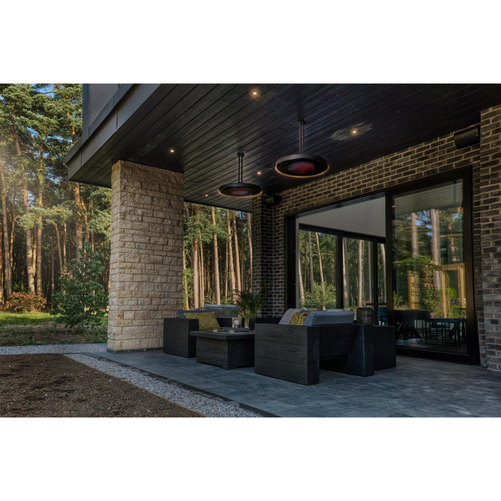 Bromic Eclipse Smart-Heat Electric Pendant Heater with Twin Pole Ceiling Mount