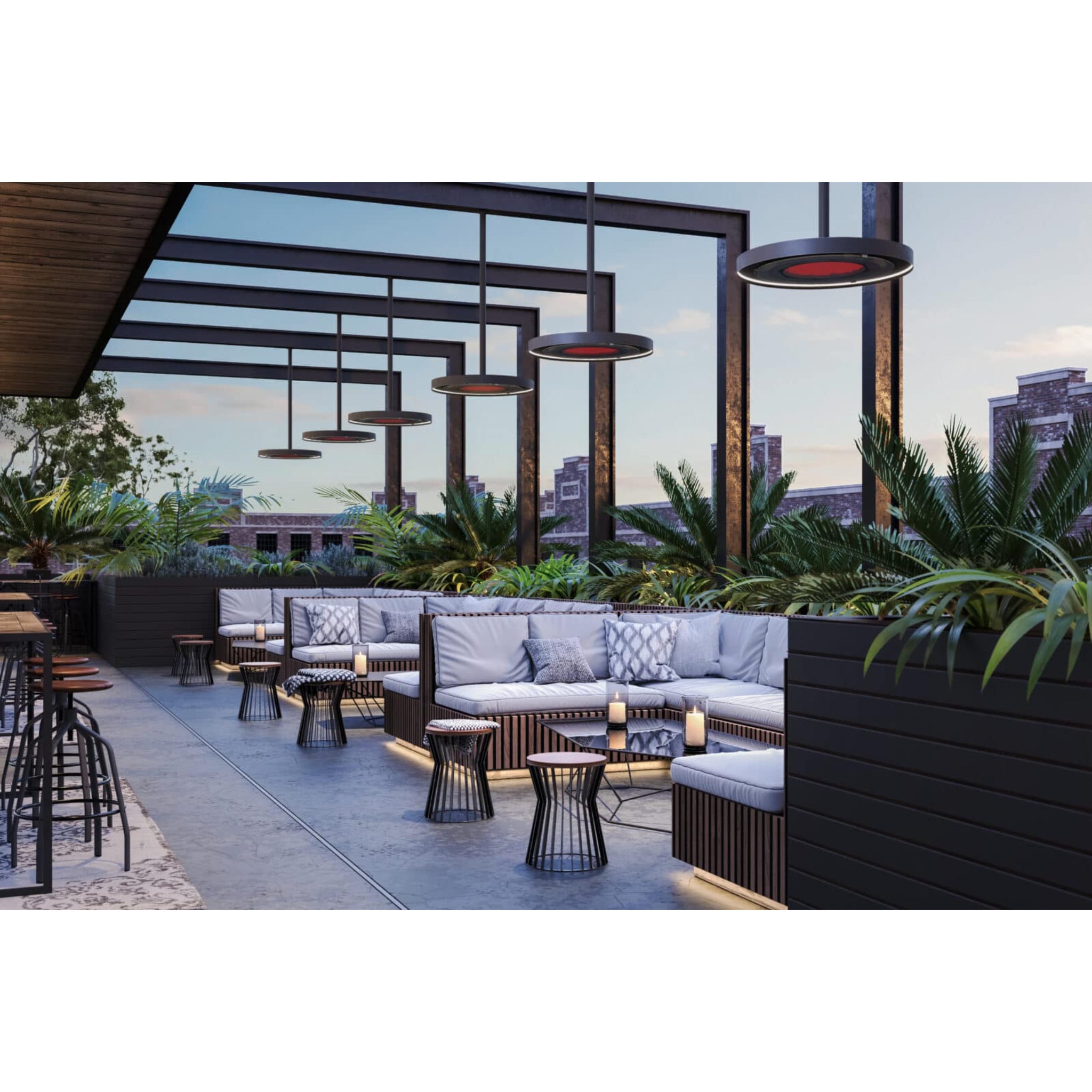 Bromic Eclipse Smart-Heat Electric Pendant Heater with 48" Ceiling Mount