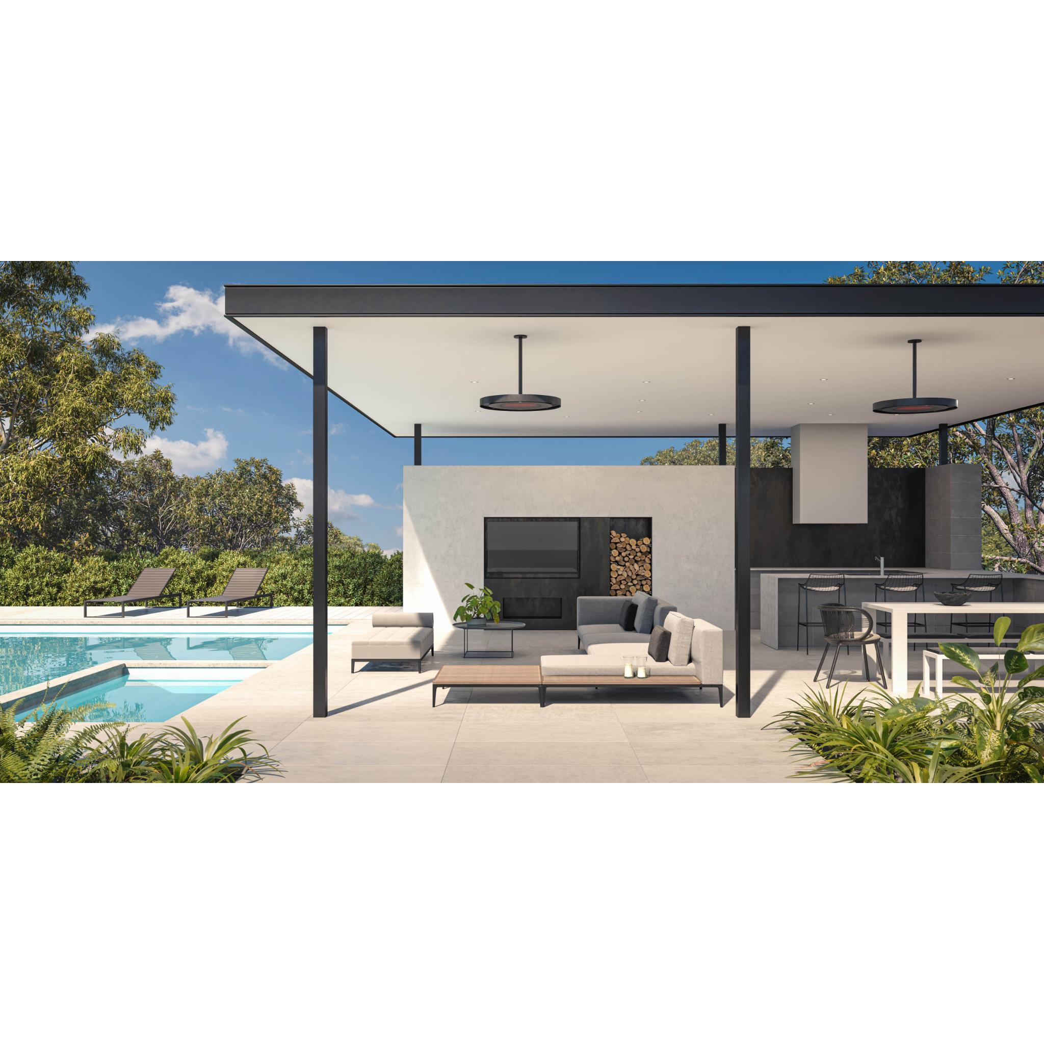 Bromic Eclipse Smart-Heat Electric Pendant Heater with 24" Ceiling Mount