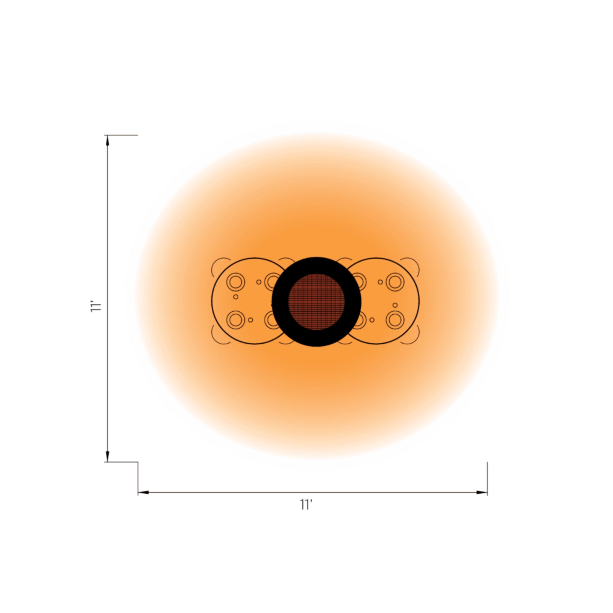 Bromic Eclipse Smart-Heat Electric Heater with Arched Wall Mount