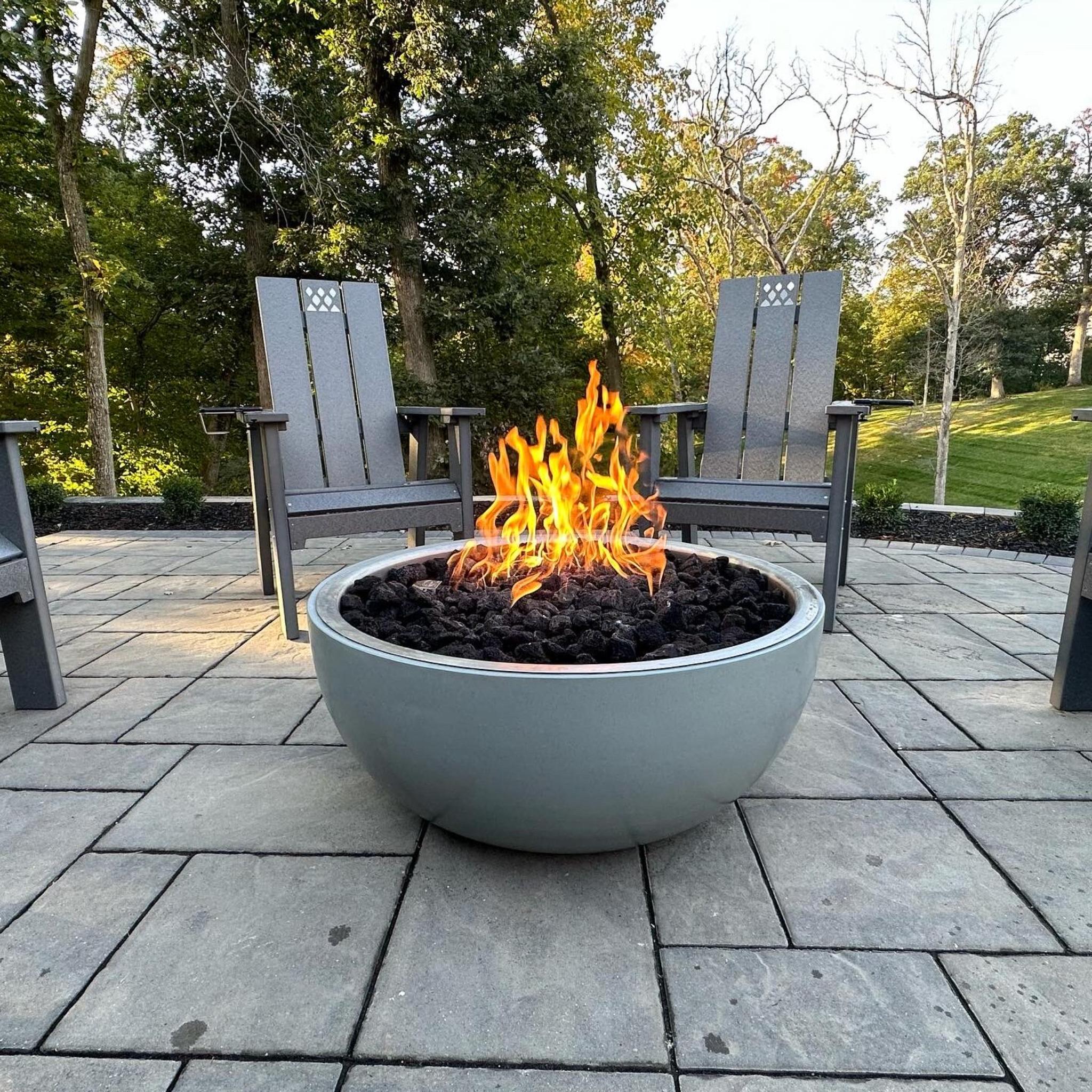 HPC Aluminum Spun Fire Bowl 35" Concrete Finish