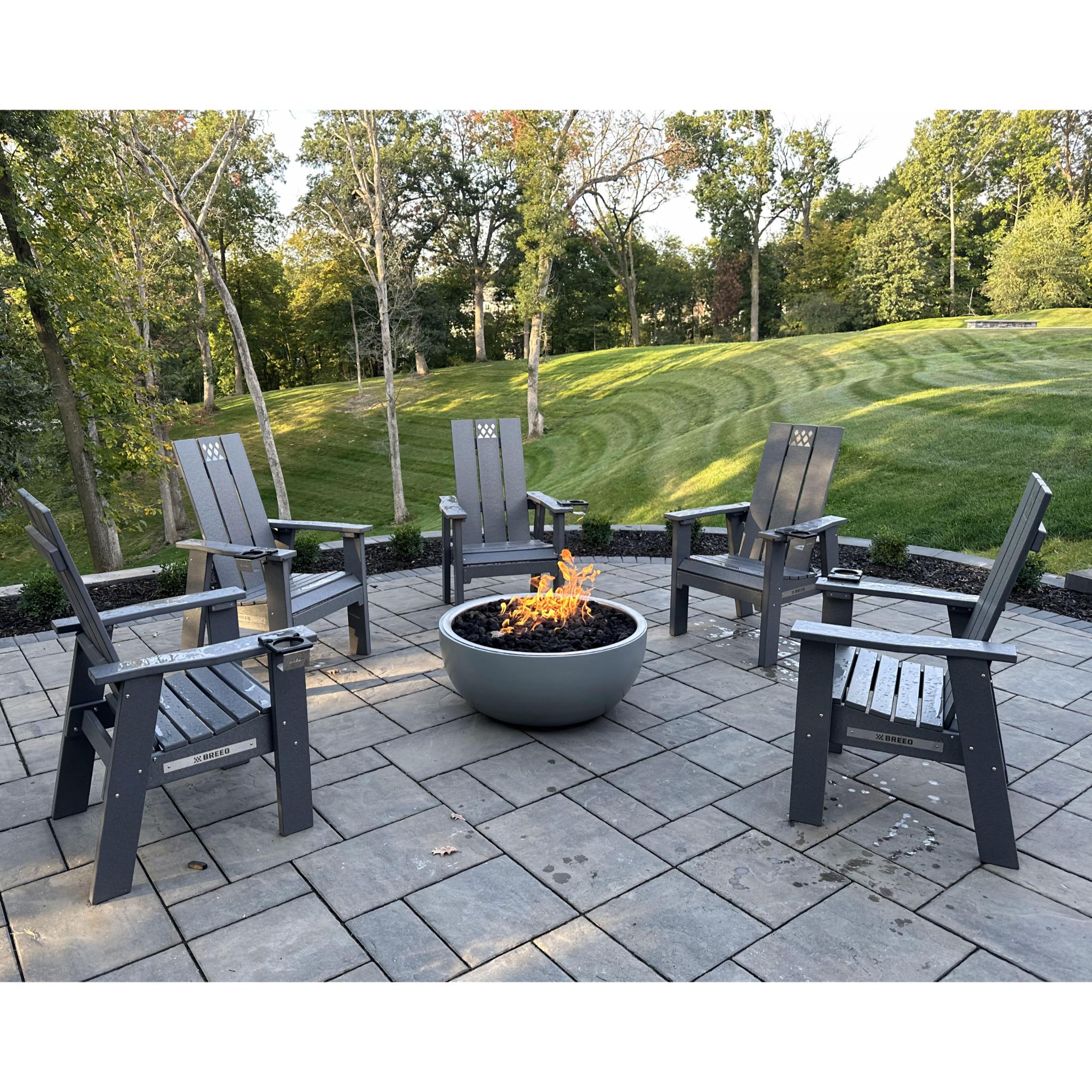 HPC Aluminum Spun Fire Bowl 35" Walnut Finish