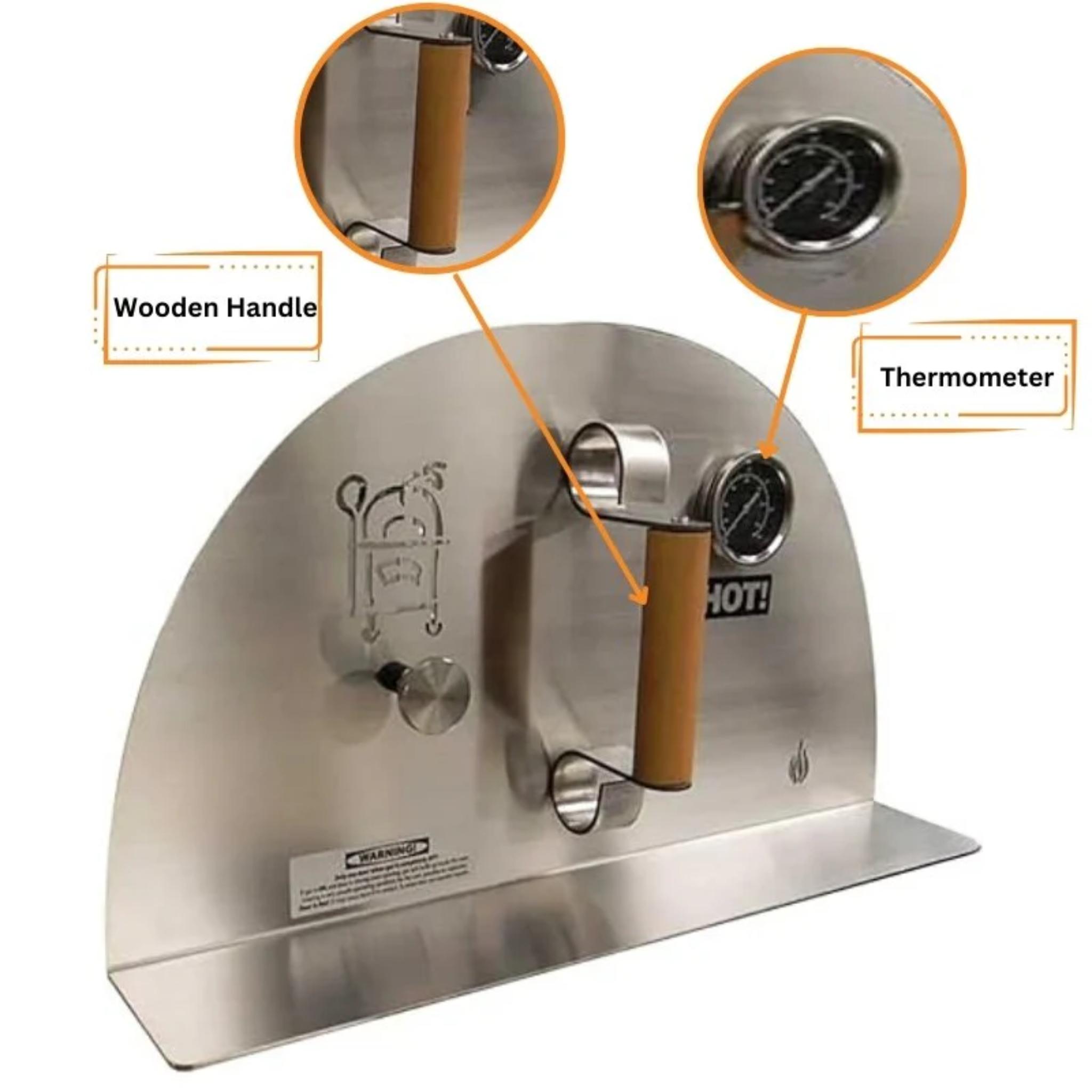 HPC Forno de Pizza Pizza Oven Door with Thermometer