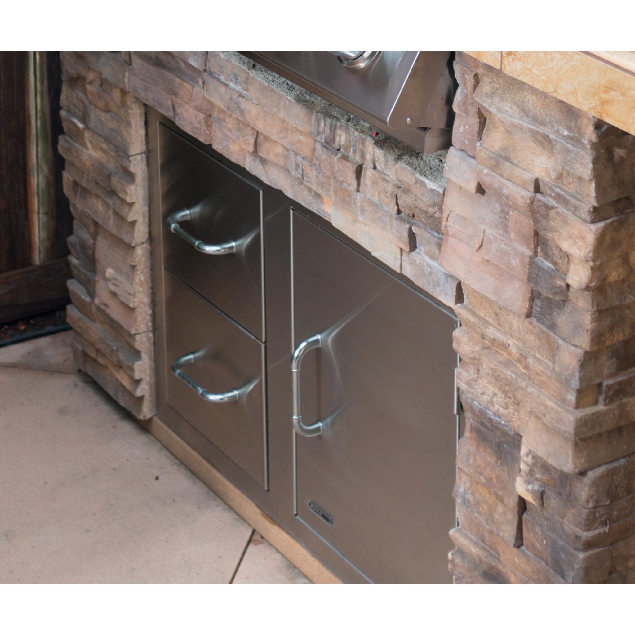 Bull S/S Single Storage Door w/ 2 Drawer Combo w/ Reveal for 30-38" Spaces