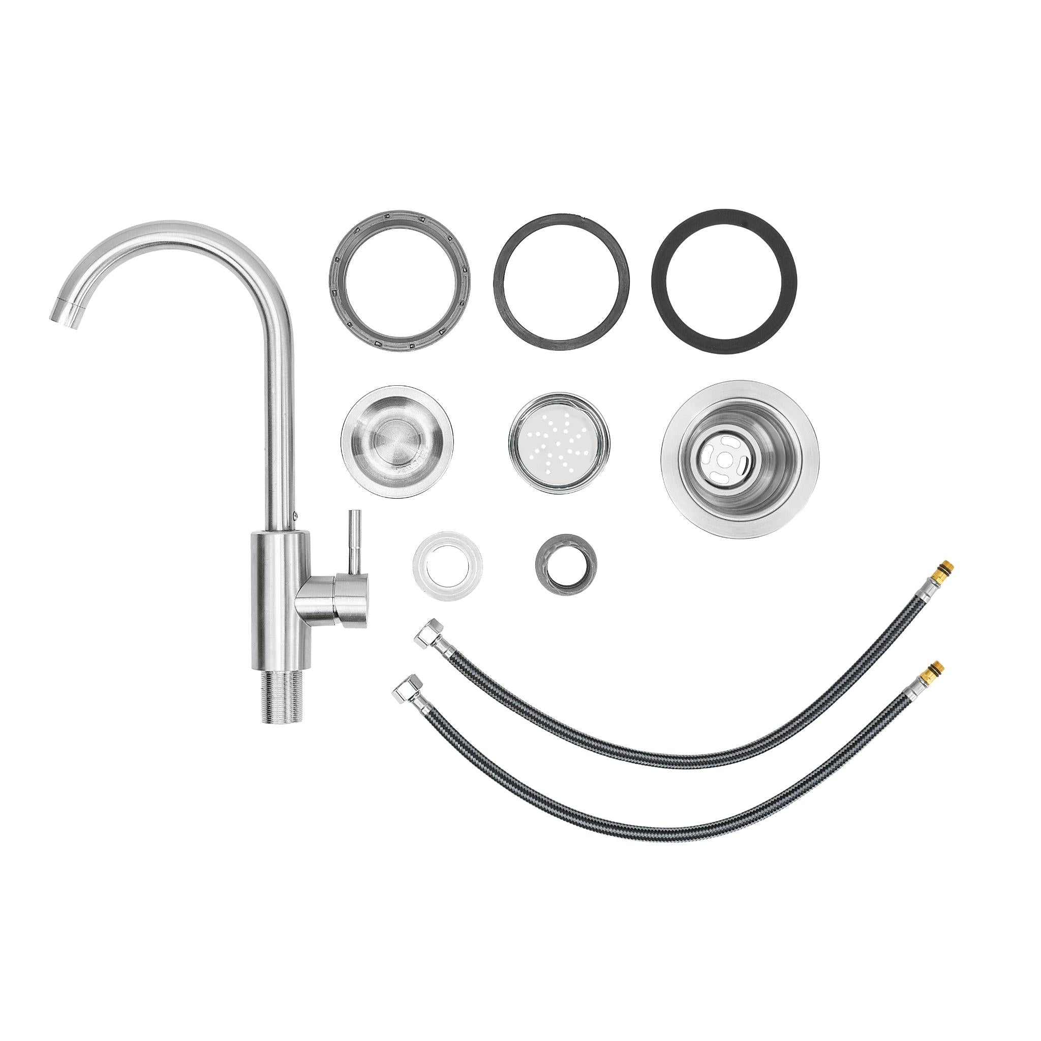 Bull SS Sink & Faucet Under & Over Mount - All In one Kit
