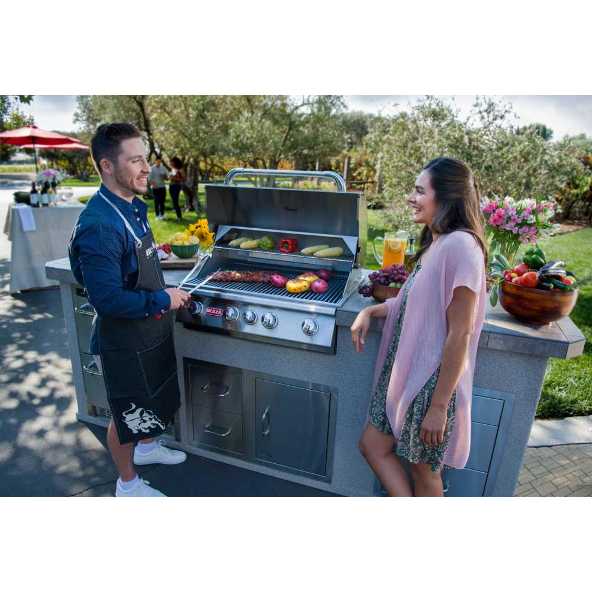 Bull S/S Single Storage Door w/ 2 Drawer Combo w/ Reveal for 30-38" Spaces