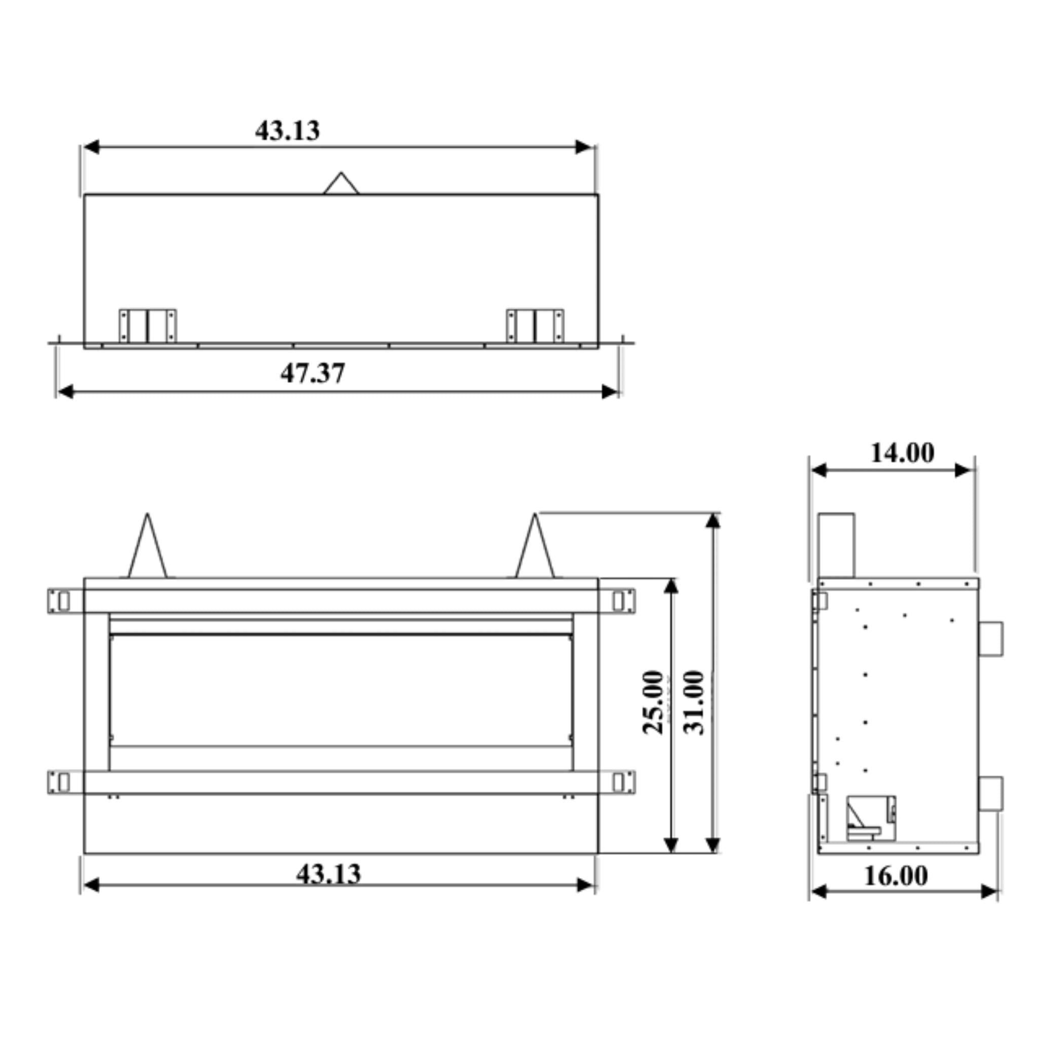 Sierra Flame 45 Inch Tahoe Outdoor Linear Vent Free Gas Fireplace