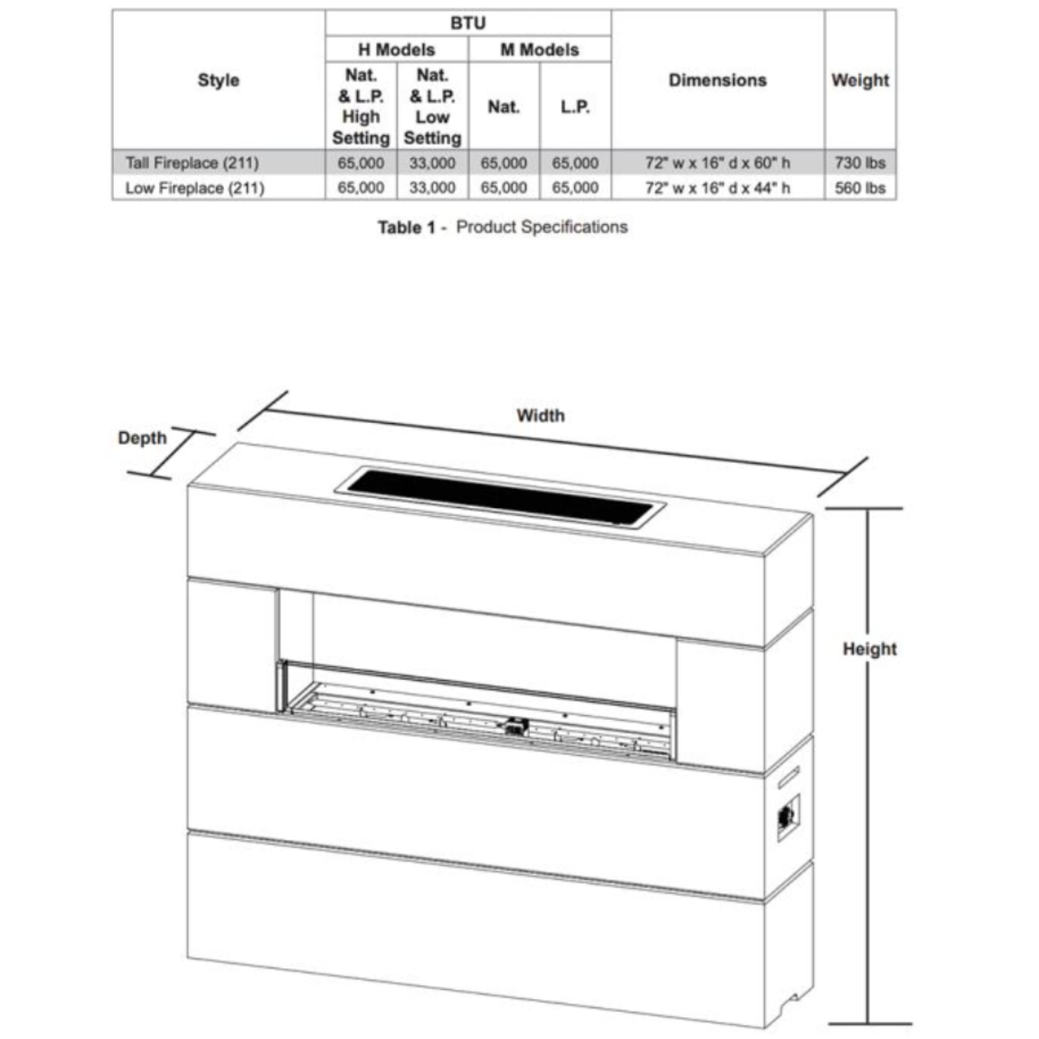 American Fyre Designs 72" Milan Tall Linear Outdoor Gas Fireplace