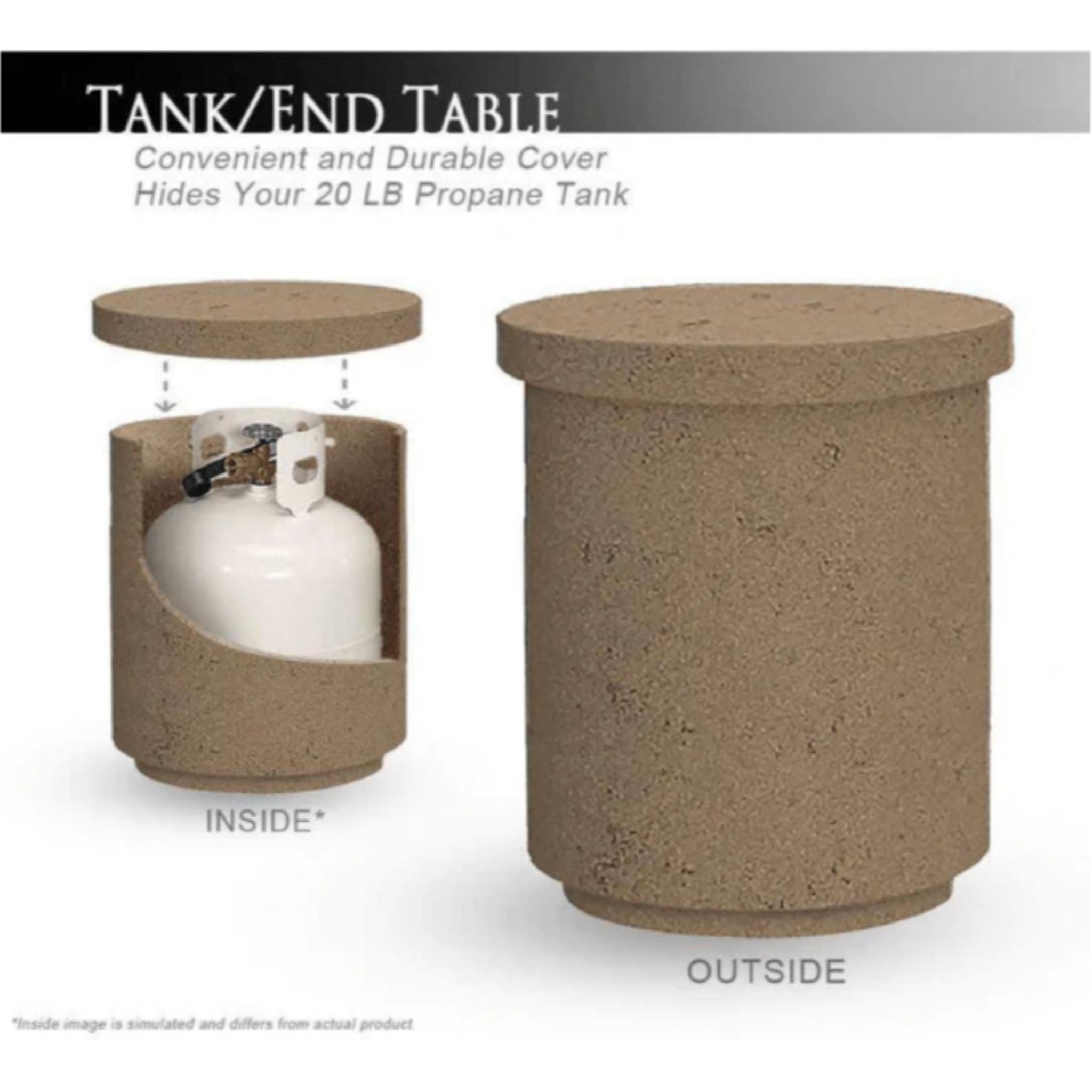 American Fyre Designs Contempo Tank Cover/End Table in GFRC
