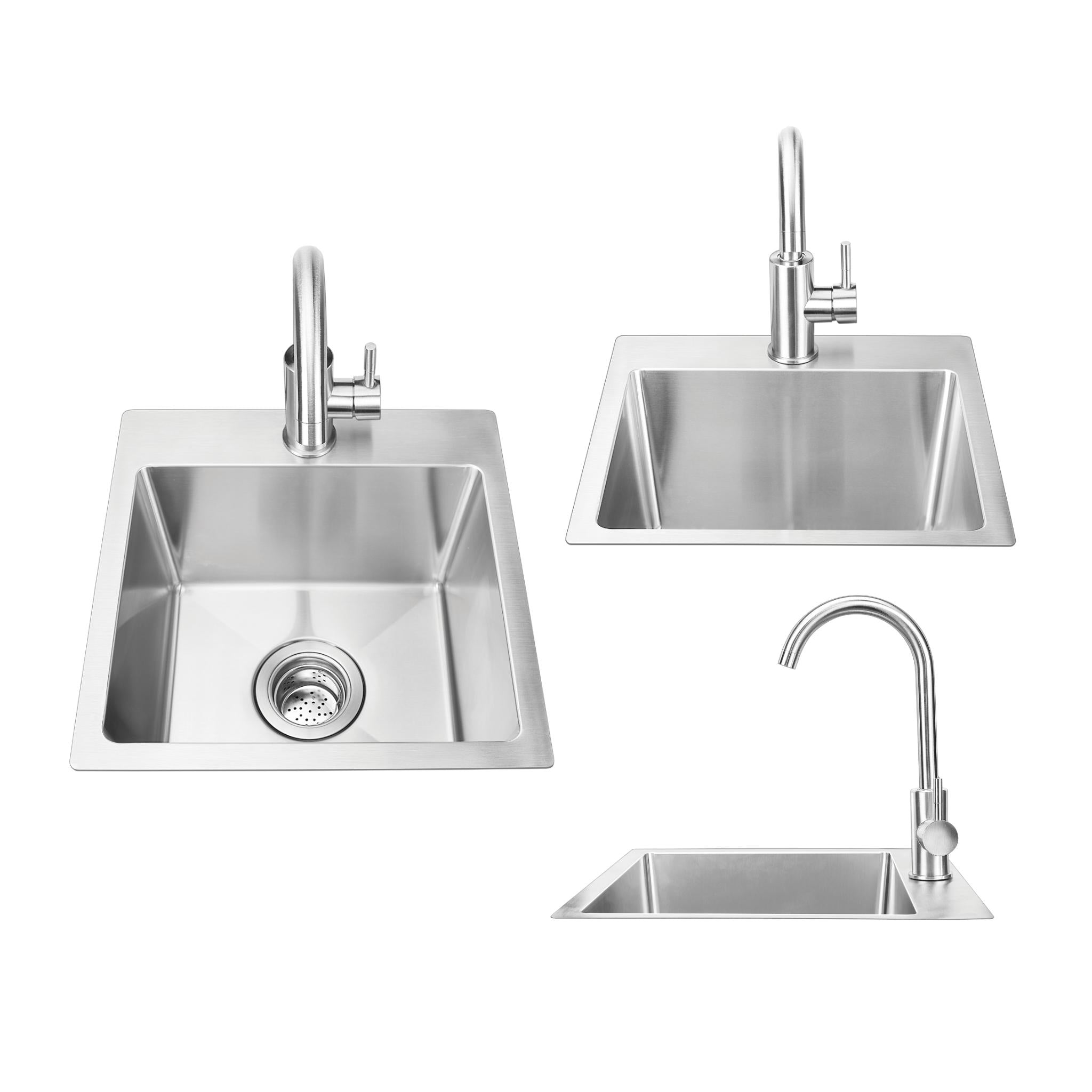 Bull SS Sink & Faucet Under & Over Mount - All In one Kit