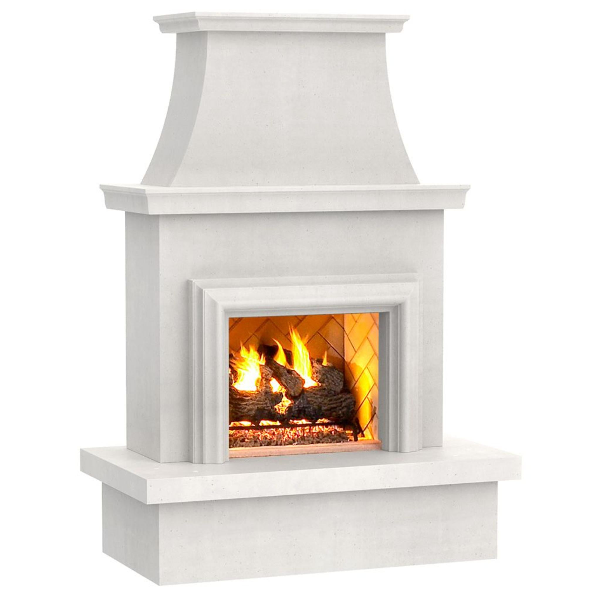 American Fyre Designs Contractors Model Outdoor Gas Fireplace with Moulding
