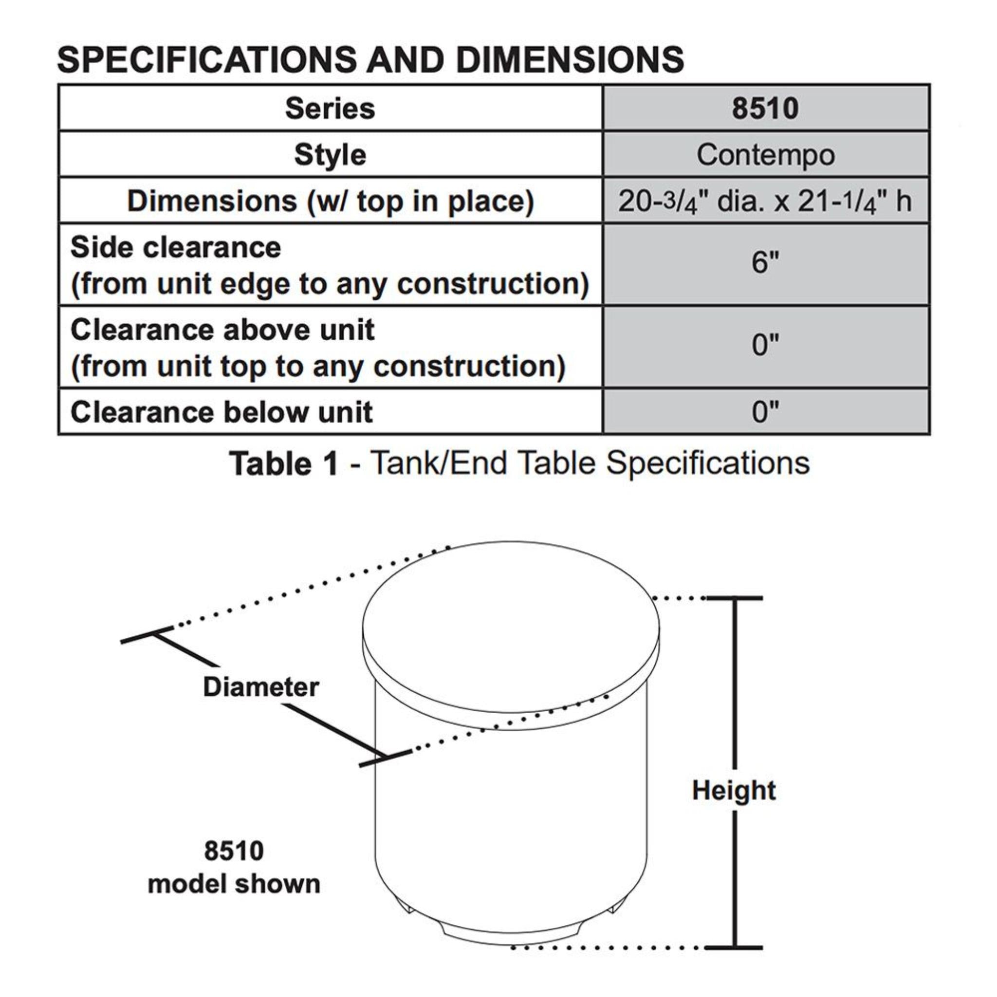 American Fyre Designs Reclaimed Wood Contempo Tank Cover/End Table