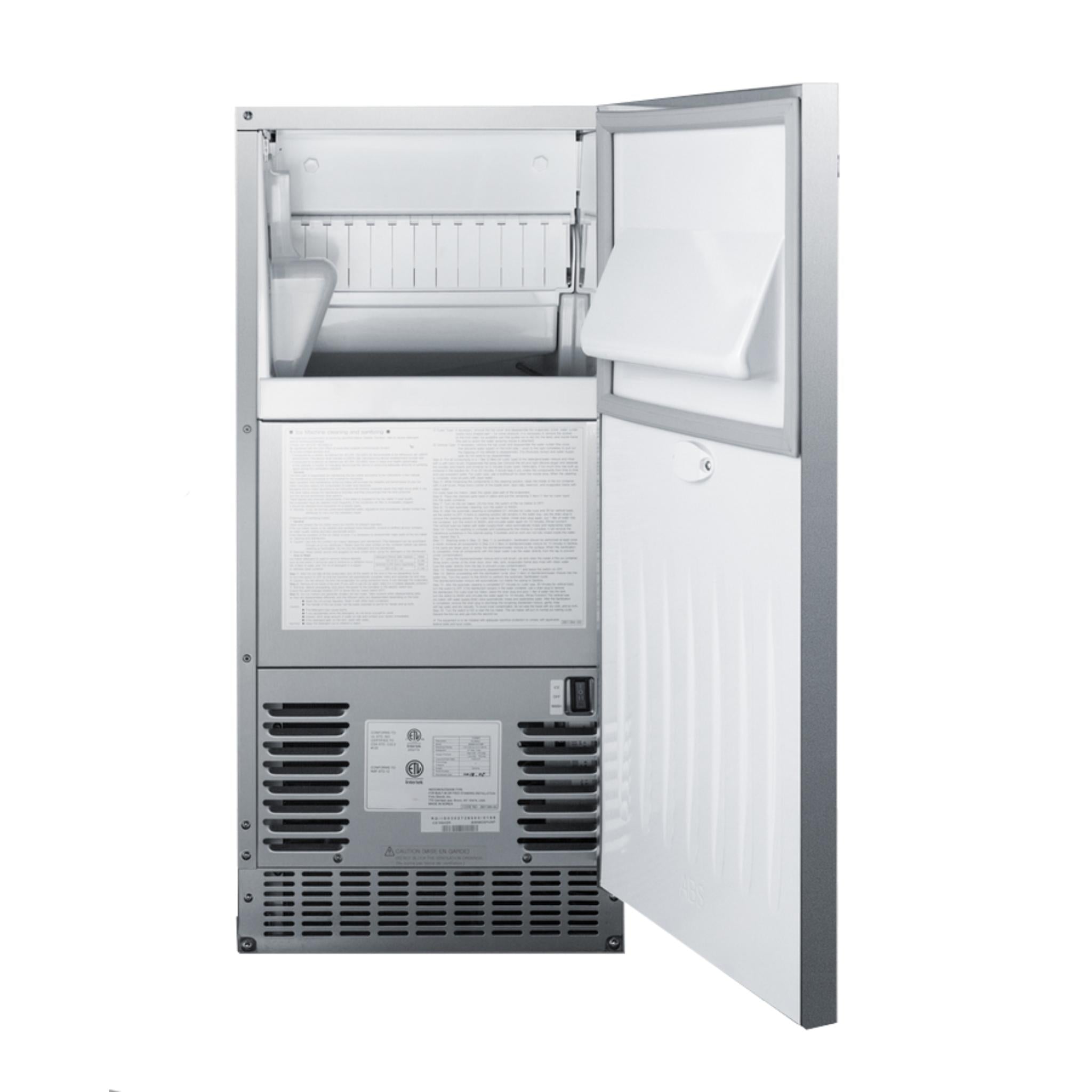 Bull Outdoor Rated Commercial Ice Maker 15" Stainless Steel, 62lbs