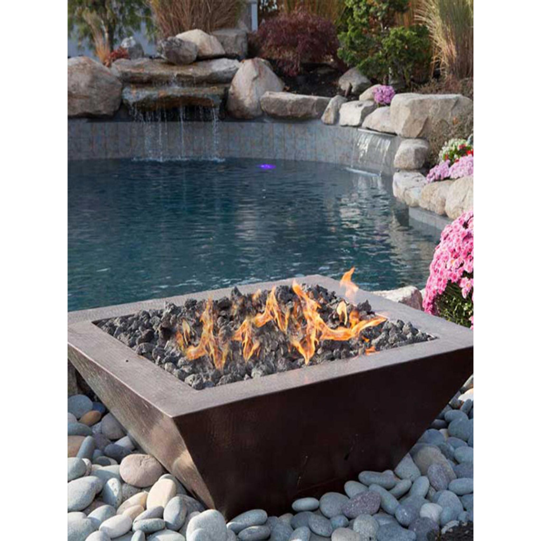 HPC Sierra Rectangular 36" Copper Fire Bowl